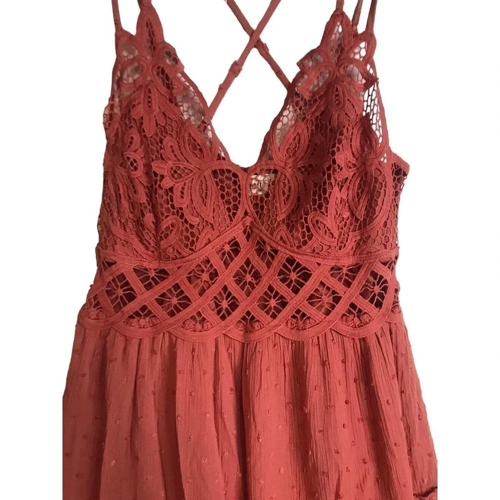 Brand New In Bohemian Burnt Orange Skater Dress Size S - Picture 12 of 16